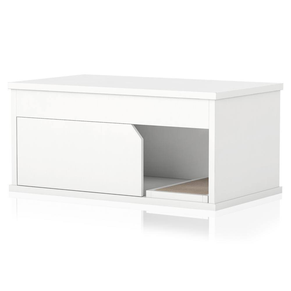 Eco-Friendly White Covered Cat Litter Box Enclosure