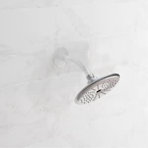 Rizu 1-Spray Patterns 2.5 GPM 8.75 in. Wall Mount Fixed Shower Head in Chrome
