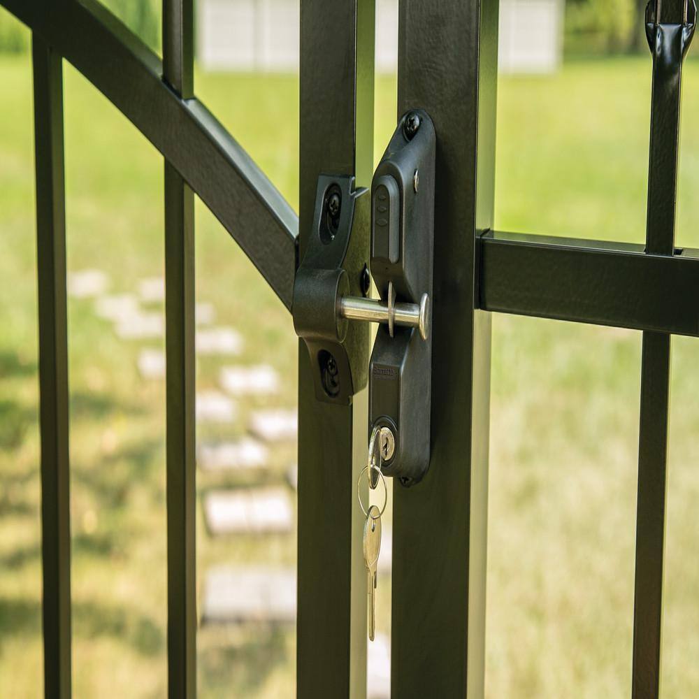 Black Aluminum and Stainless Steel Locking Gravity Gate Latch