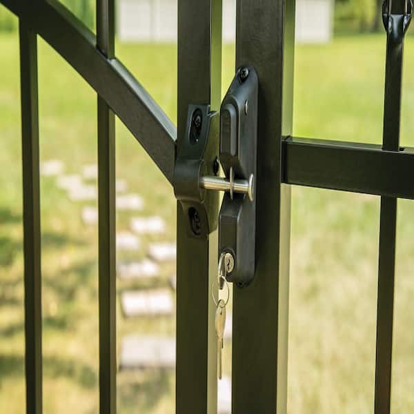 3.312 in. x 5.187 in. Black Nylon with Stainless Steel 1-Sided Key Locking Gravity Latch