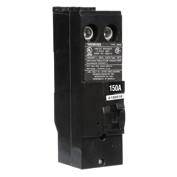 Siemens 150 Amp Double-Pole Type QNH 22kA Reverse Handle Circuit Breaker