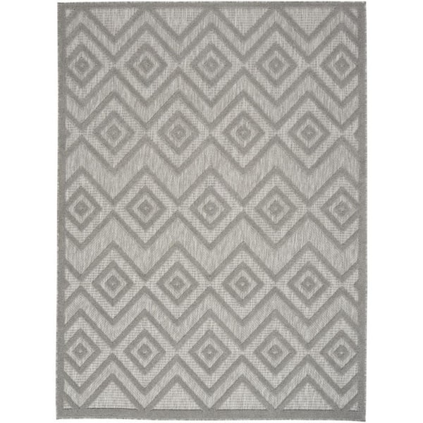 Gray 5 ft. x 7 ft. Woven Polypropylene, Polyester Indoor/Outdoor Area Rug