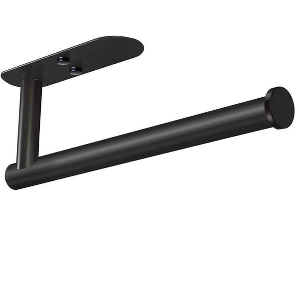 Wall Mount Black Paper Towel Holder Stainless Steel Under Cabinet Adhesive Stick for Kitchen 1 Piece