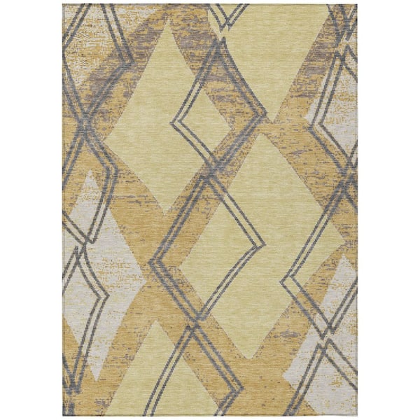 Chantille Machine Washable Indoor/Outdoor Abstract ACN2909 Wheat 10 ft. x 14 ft. Area Rug