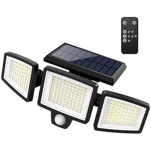 Outdoor Solar 210 LED Security Lights with Remote Control, 270-Degree Wide Angle Flood Wall Lights with 3 Modes (1-Pack)