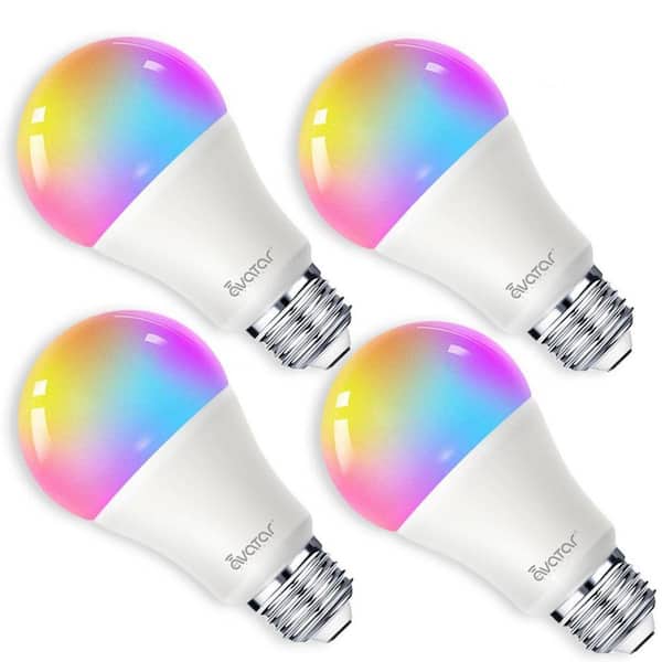 70-Watt Equivalent A19 Dimmable RGBW Smart LED Light Bulb 3000K-6200K WiFi Control (4-Pack)