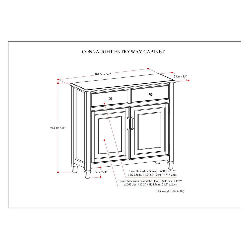 Connaught Dark Chestnut Brown Solid Pine Entryway Storage Cabinet