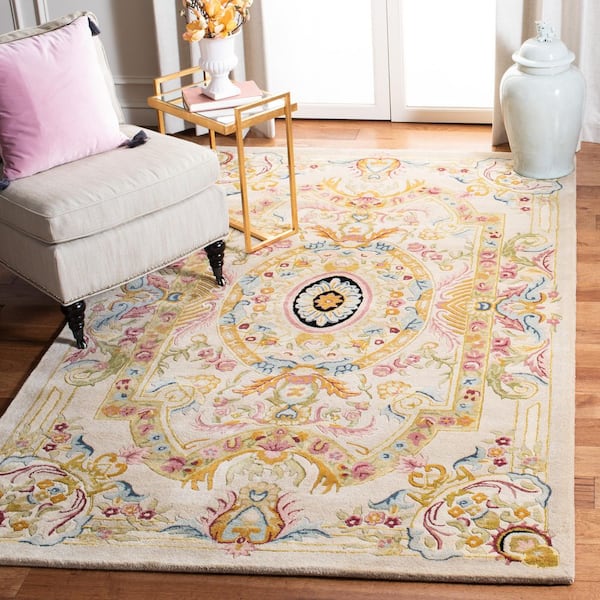 Savonnerie 10 ft. x 14 ft. Sage/Beige Ornate Area Rug