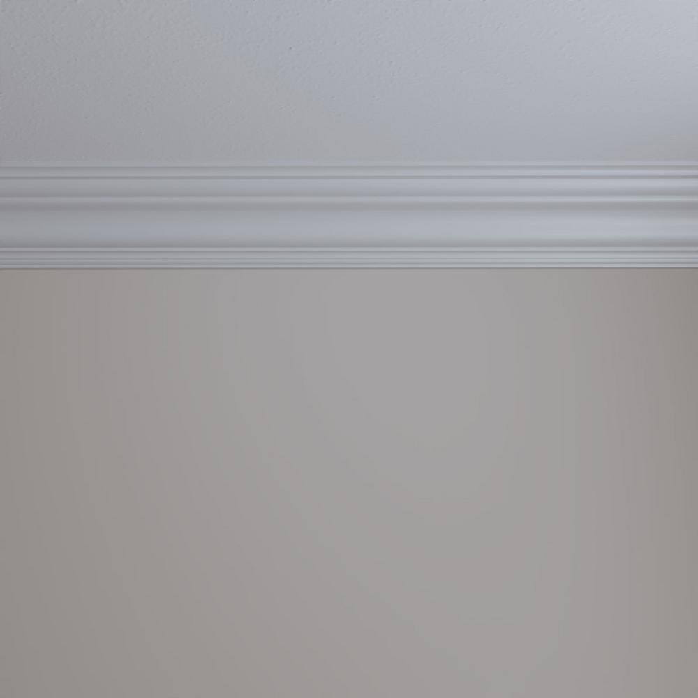 Primed White Polyurethane Geometric Crown Moulding Sample