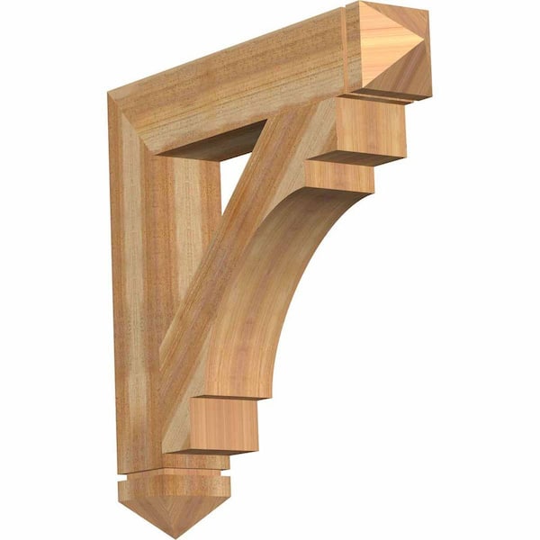 Ekena Millwork 6 in. x 34 in. x 34 in. Western Red Cedar Merced Arts and Crafts Rough Sawn