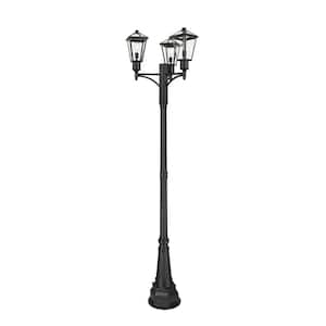 Talbot 3-Light Black Stainless Steel Hardwired Outdoor Marine Grade Post Light Set with No Bulbs Included