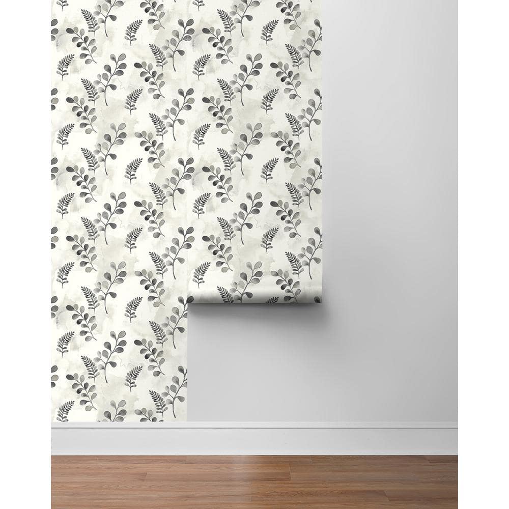 Steel Grey Botanical Self-Adhesive Vinyl Wallpaper Roll