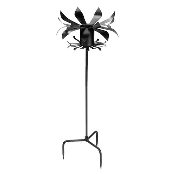 Petals Gazing Globe Ball Stand, 43 in. Tall, Black Powder Coat Finish, Garden Stake