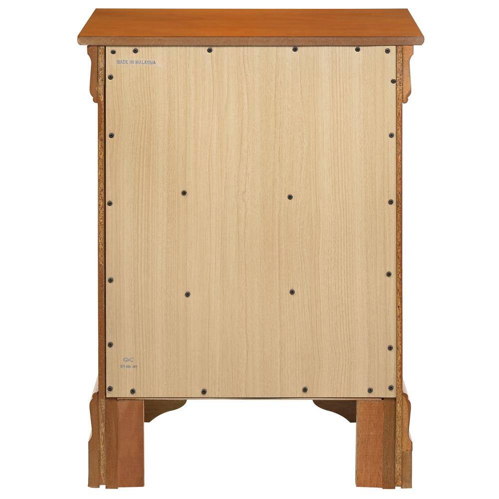 Louis Philippe Oak Finish 3-Drawer Nightstand with English Dovetail