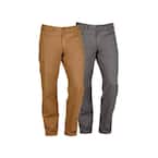 Men's 34-inch x 32-inch Khaki Cotton/Polyester/Spandex HD Flex Work Pants  with 6 Pockets