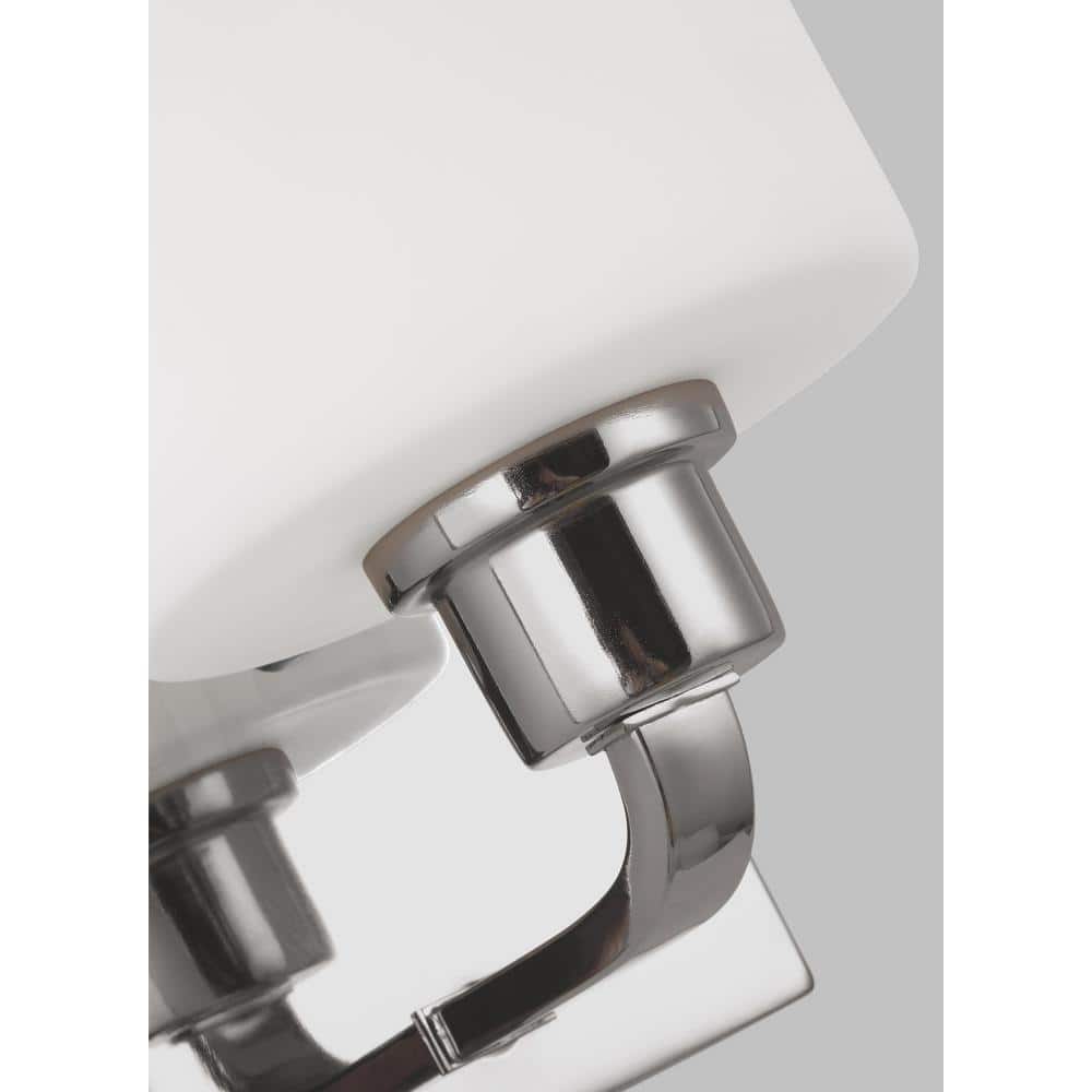 Canfield Chrome LED Wall Sconce with Etched Glass Shade