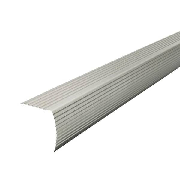 Satin Silver 1.125 in. D x 1.125 in. W x 72 in. L Fluted Aluminum Stair Edging Trim