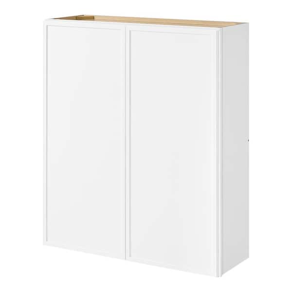 Leyton 36 in. W x 12 in. D x 42 in. H Ready to Assemble Plywood Slim Shaker Wall Kitchen Cabinet in Alpine White