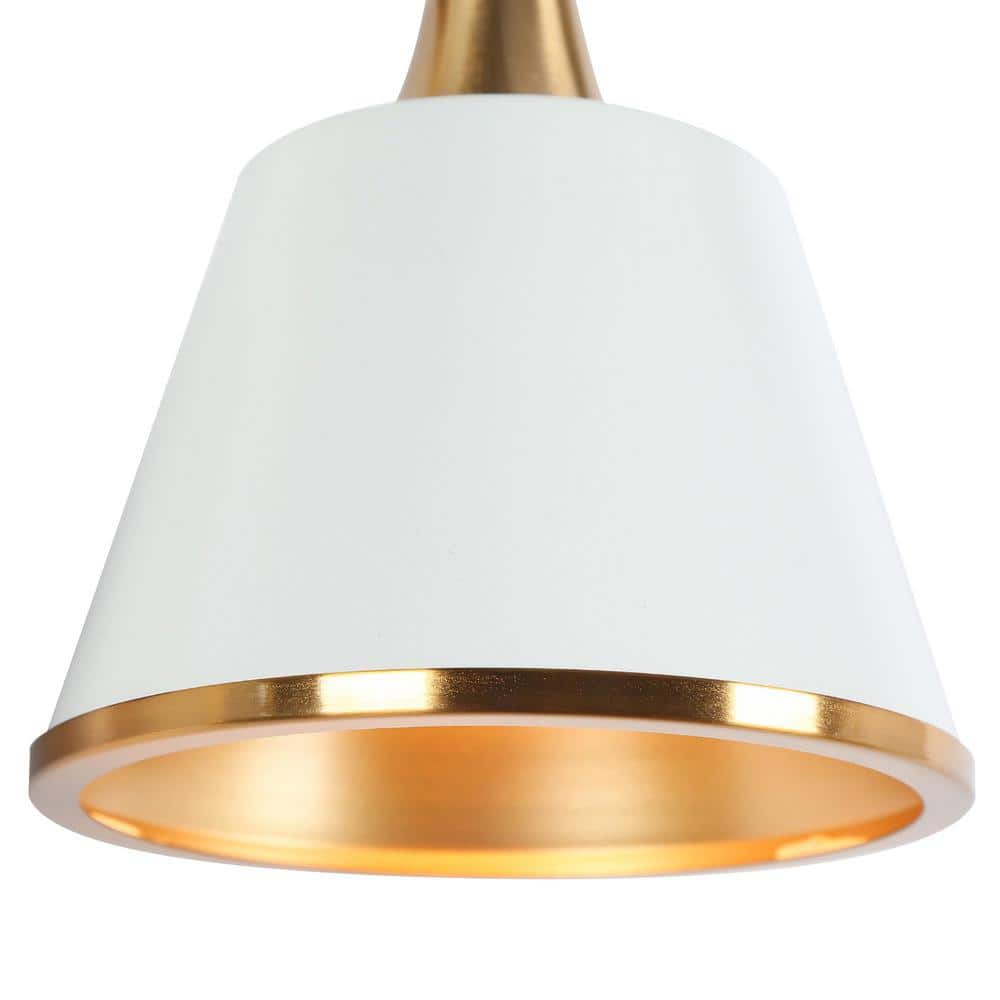 Idaikos 29" Polished Gold and White 4-Light Vanity Light Bar