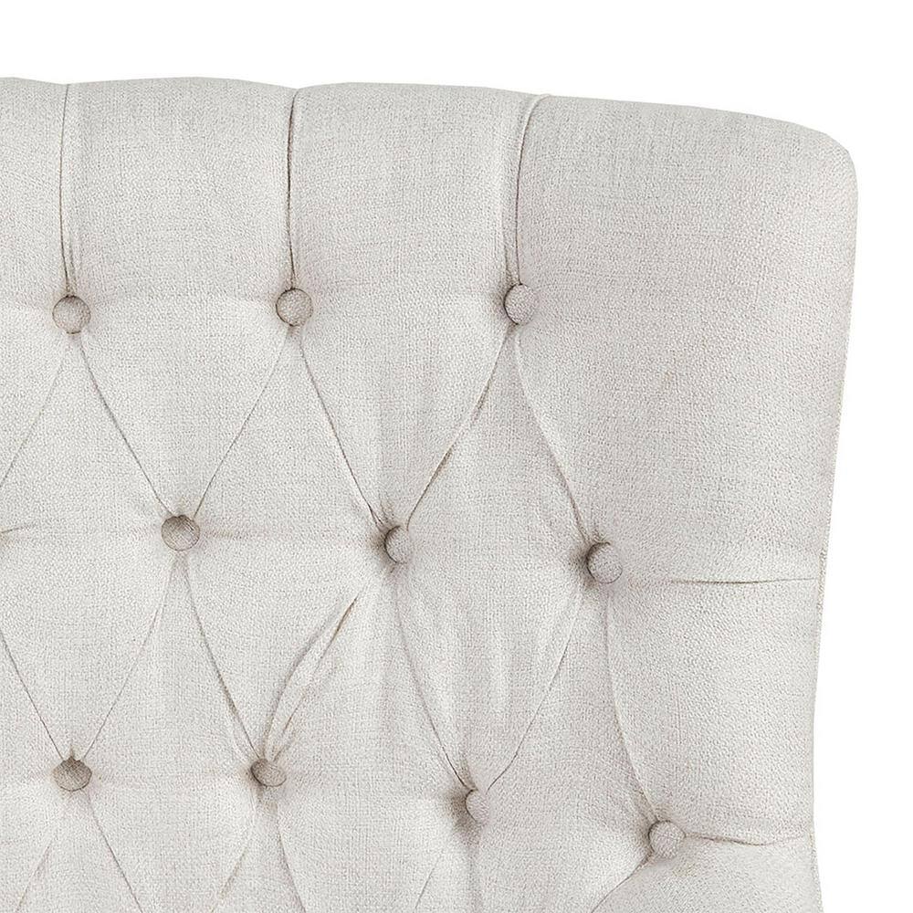 Cream Velvet Swivel Glider Accent Chair with Flared Arms