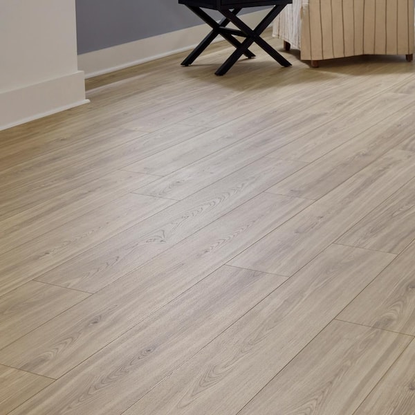 Home Decorators Collection Holloway Hickory Blonde 12 mm T x 7.5 in. W Waterproof Laminate Wood Flooring (21.1 sqft/case)