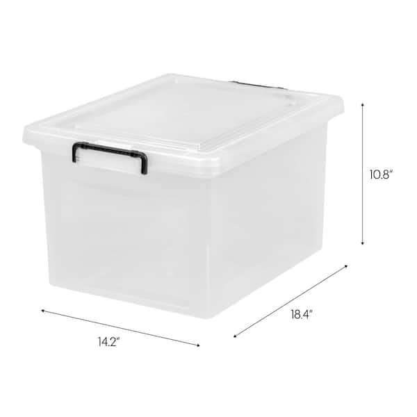 forråde pris månedlige IRIS Letter and Legal Size File Box in clear with Buckles 4 Pack 575001 -  The Home Depot