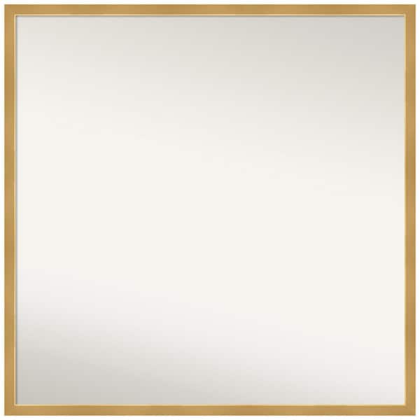 Amanti Art Svelte Polished Gold 27.5 in. W x 27.5 in. H Square Non-Beveled Wood Framed Wall Mirror in Gold
