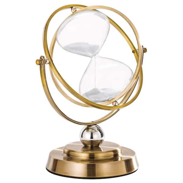 Afoxsos White Sand Large 720° Rotating Antique Hourglass Timer 60 Minutes for Home, Office, Desk Decorative