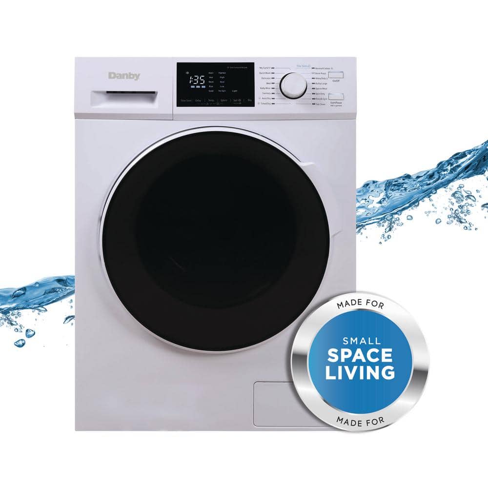 Compact White Stainless Steel Front Loading Washer Dryer Combo