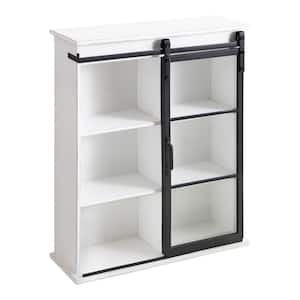 Barnhardt 8 in. x 22 in. x 28 in. White Wood Floating Decorative Cubby Wall Shelf With Brackets