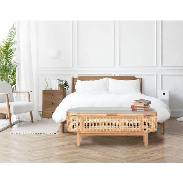 Dolly Natural/Grey Entryway Bench 47.3 in.