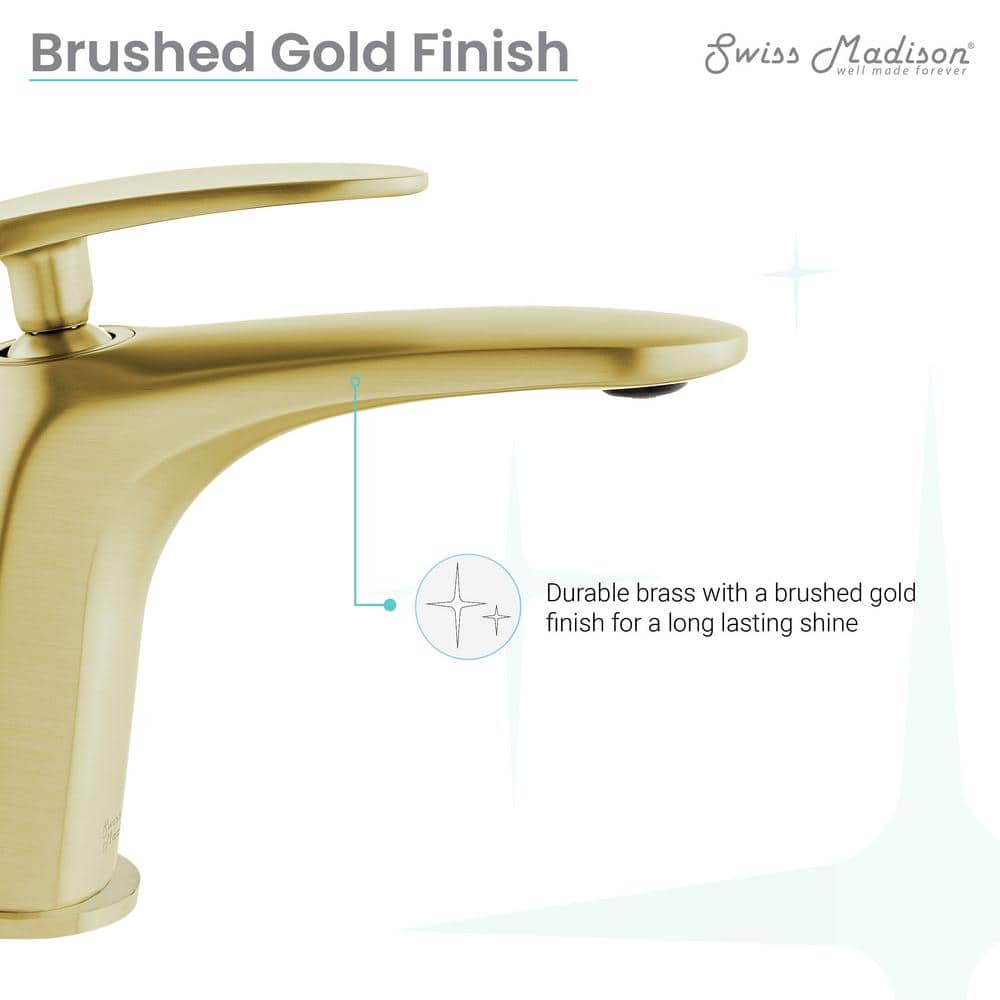 Sublime Brushed Gold Single-Handle Bathroom Faucet