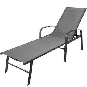 2-Piece Metal Outdoor Chaise Lounge with Pillows