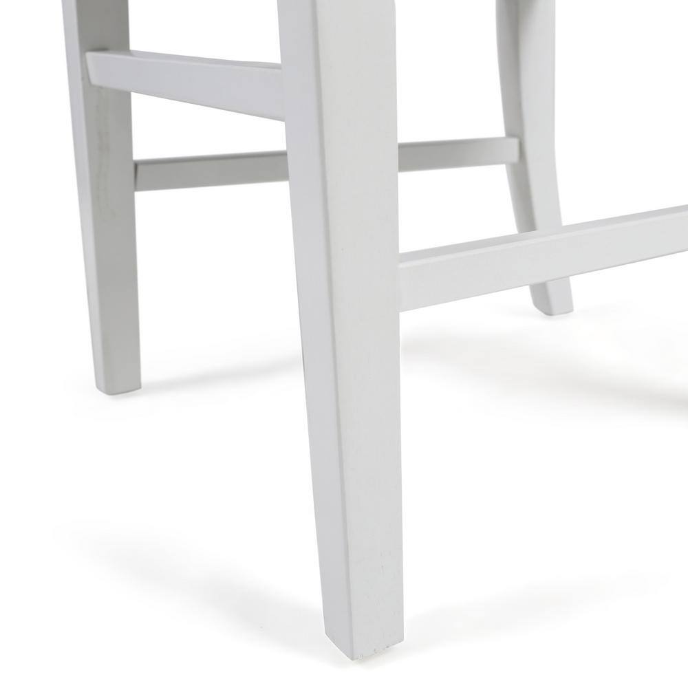 White and Walnut Cross Back Farmhouse Dining Chairs