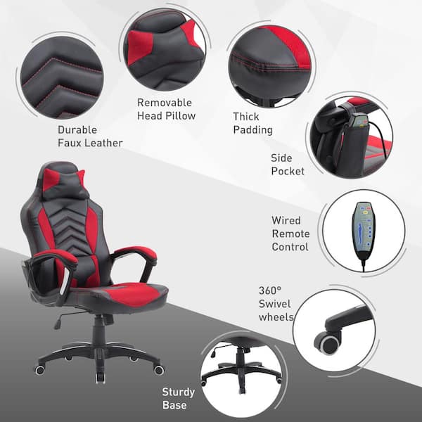 HOMCOM Gaming Recliner, Racing Style Video Gaming Chair with