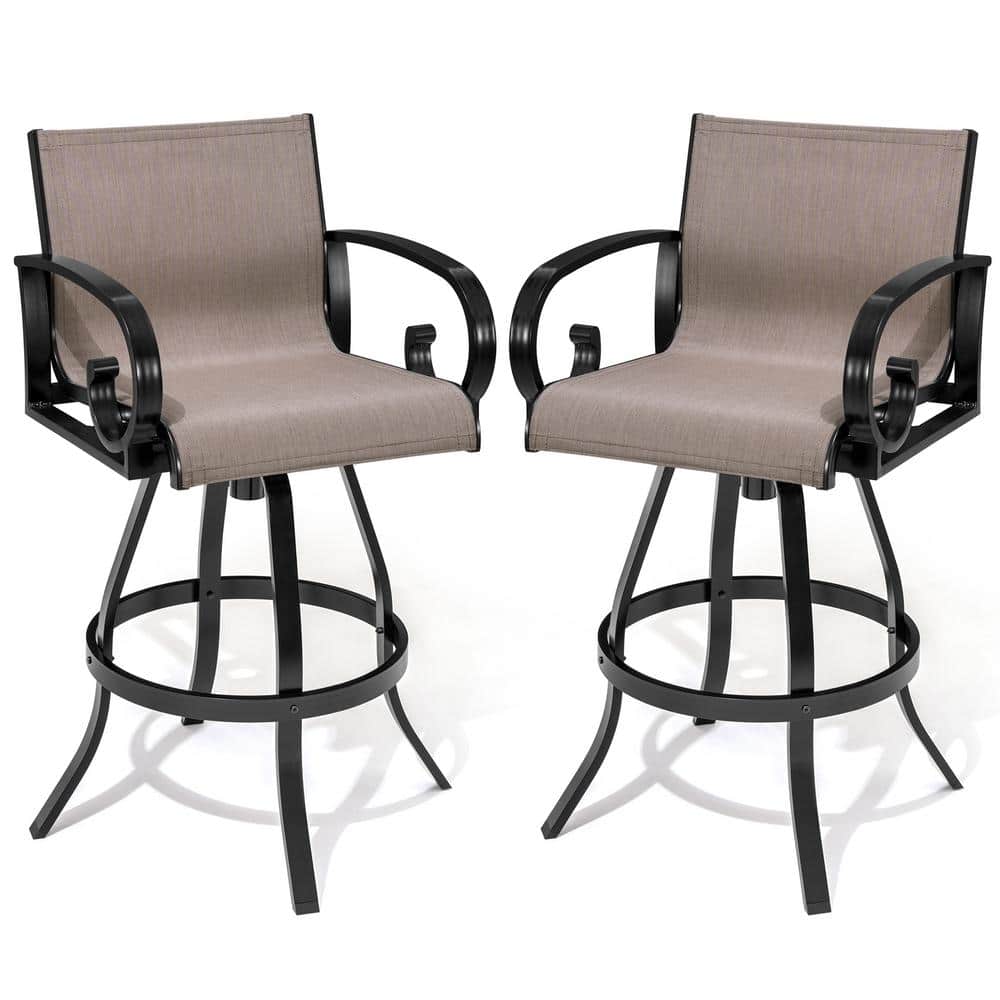 Crestlive Products Swivel Aluminum Outdoor Bar Stool in Augustine Ashe