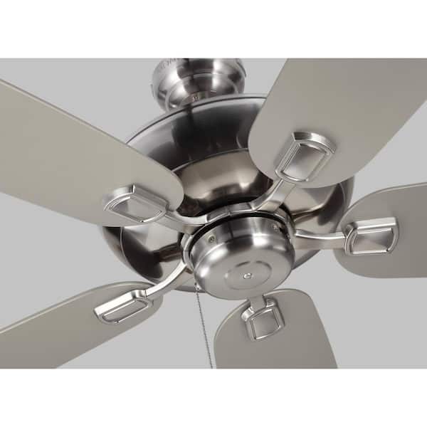 Colony Super Max 60 in. Brushed Steel Ceiling Fan with Silver and American Walnut Reversible Blades, Pull Chain