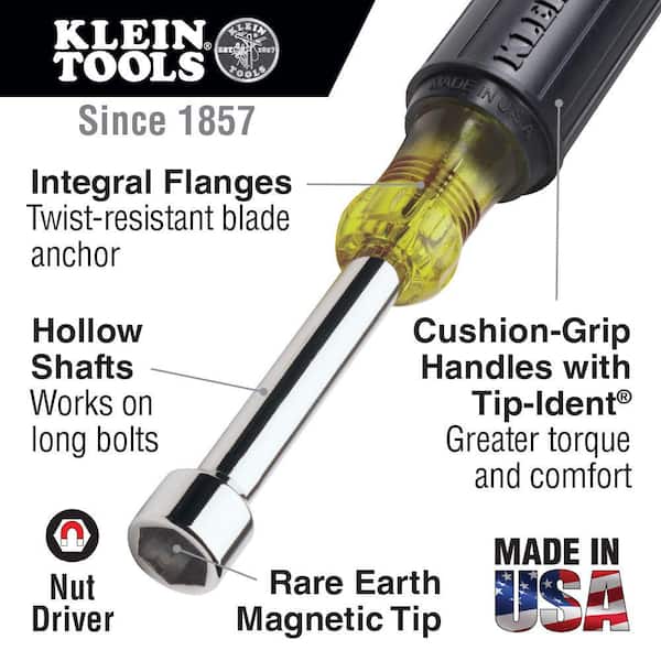 Klein Tools 7-Piece Magnetic Nut Driver Set with 6 in. Hollow 