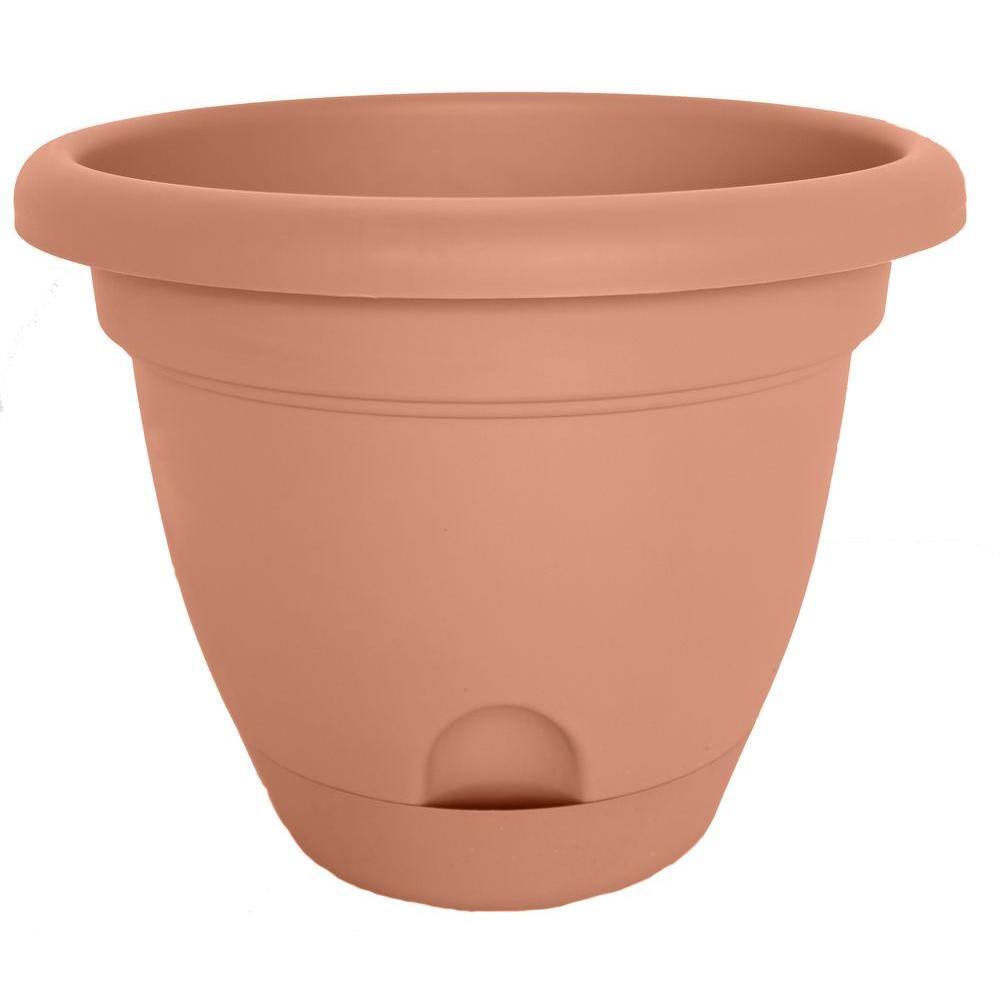 Bloem Lucca 11 In Terra Cotta Plastic Self Watering Planter With   Terra Cotta Bloem Plant Pots Lp1046 64 1000 