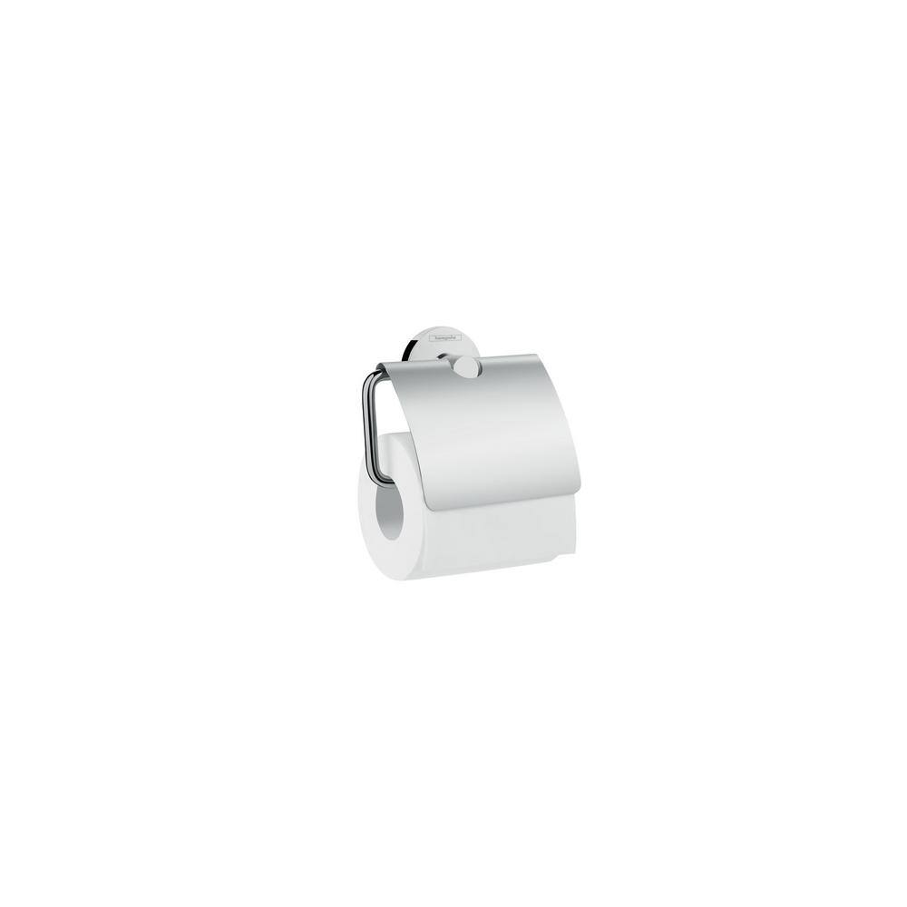 Chrome Modern Wall Mount Toilet Paper Holder with Cover