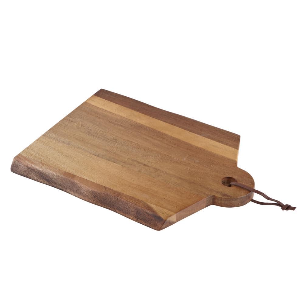 Acacia Wood Rustic Rectangular Cutting Board with Handle