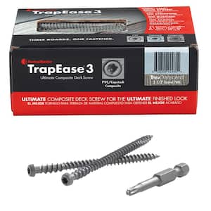 TrapEase 3 Deck Screws for Trex Select Decking – 2-1/2 inch color matched deck screws – Pebble (75 Pack)