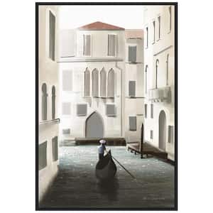 "Venice Moment" by Omar Escalante 1-Piece Floater Frame Canvas Transfer Travel Art Print 33 in. x 23 in.