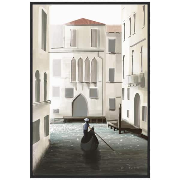 Amanti Art "Venice Moment" by Omar Escalante 1-Piece Floater Frame Canvas Transfer Travel Art Print 33 in. x 23 in.
