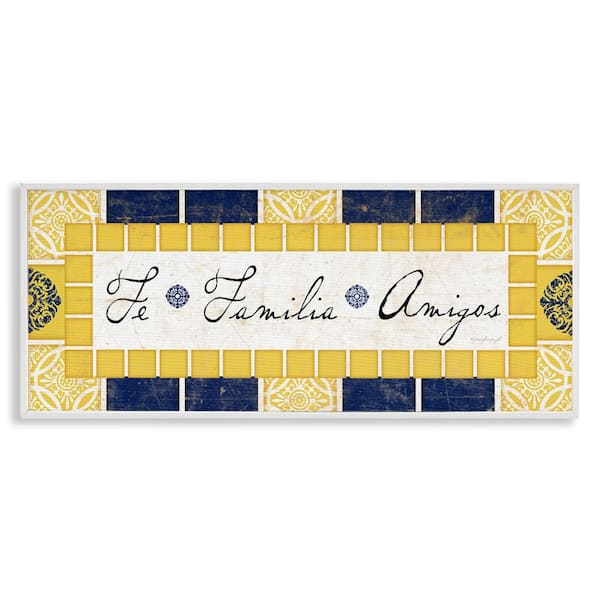 Stupell Industries Faith Family Friends by Jennifer Pugh White Framed Typography Giclee Art Print 13 in. x 30 in.