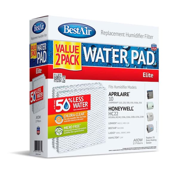 BestAir Whole House Humidifier Replacement Water Pad for Aprilaire and Honeywell Models in White (2-Pack)