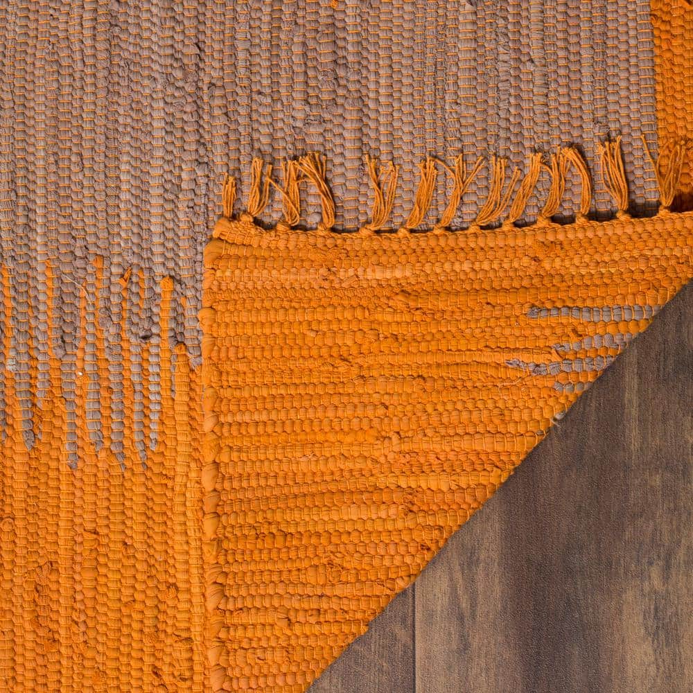Montauk 3' x 5' Orange Wool and Cotton Flat Woven Rug