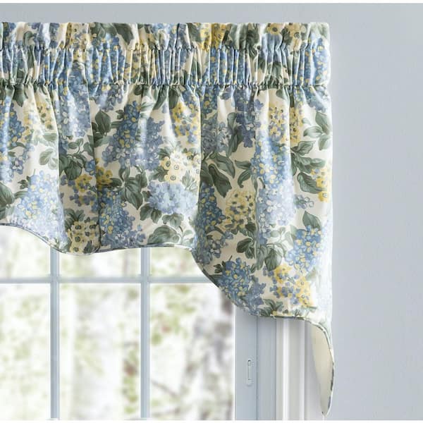 Ellis Curtain Hydrangea 28 in. L Cotton Lined Empress Swag