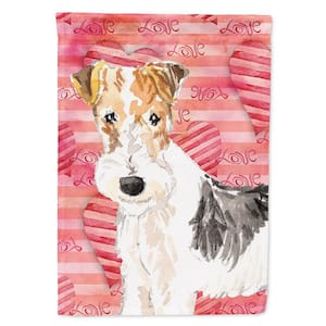 11 in. x 15-1/2 in. Polyester Love a Fox Terrier 2-Sided 2-Ply Garden Flag