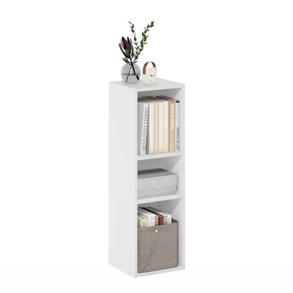 White Adjustable 3-Tier Composite Wood Storage Shelf